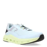 Championes deportivos unisex con diseño moderno, capellada de malla transpirable en color celeste y mediasuela de gran volumen en color verde lima con orificios laterales para mayor amortiguación.