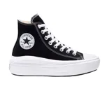 Championes Converse Chuck Taylor All Star Move Hi Top, color negro con detalles en blanco, de caña alta y plataforma.