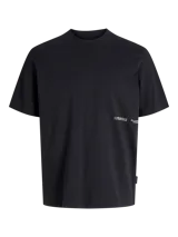 Remera de manga corta y cuello redondo con calce relajado. Confeccionada en algodón, presenta un pequeño estampado gráfico minimalista en el lateral inferior.