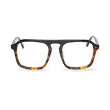 Lentes ópticos Mr Boho modelo Marquina con armazón cuadrado de acetato en tono carey y negro con doble puente.