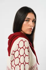 Bufanda bandana roja de lana.