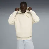 Buzo con capucha Puma de corte relajado, color arena, con logo de la marca estampado en tono dorado en el pecho y bolsillo frontal tipo canguro.