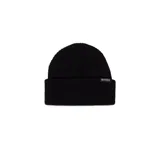 Gorro de lana negro tipo beanie de la marca Etnies, con vuelta y pequeña etiqueta con el logo de la marca.