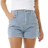 Bermuda celeste de pana con terminación desflecada.