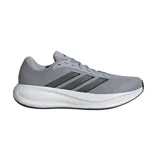 Championes Adidas Response Runner 2 color gris, diseñados para running, con capellada de malla transpirable, las clásicas tres tiras en los laterales y suela amortiguada en color blanco.