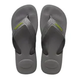Ojotas Havaianas modelo Top Max Comfort, color negro, con diseño ergonómico y suela texturizada antideslizante. Presentan tiras anchas con el logo de la marca grabado.