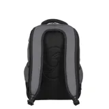 Mochila Samsonite modelo Acceleration Bravo, color gris con detalles en negro y tiradores de cierre en color amarillo neón. Cuenta con múltiples compartimentos con cierre, panel trasero acolchado y logo de la marca en el frente.