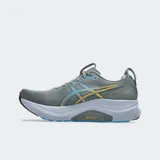 Championes de running Asics modelo Gel Kayano 32, color verde menta con detalles en verde neón y entresuela en tono crema. Diseñados con tecnología 4D GUIDANCE SYSTEM para estabilidad adaptativa y espuma FF BLAST PLUS para mayor amortiguación.