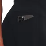 Calza deportiva Under Armour Fly Fast 3.0 negra, de corte capri, con cintura alta y bolsillo lateral.