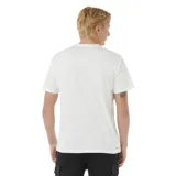 Remera Rip Curl Vaporcool Test Tube de manga corta, color beige, con pequeño estampado gráfico en el centro del pecho.