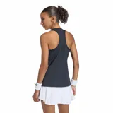 Musculosa deportiva Adidas de corte ajustado, color negro, con cuello redondo y logo de la marca estampado en el pecho.