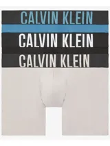 Pack de tres boxers largos Calvin Klein de la colección Intense Power, confeccionados en punto de microfibra con acabado sedoso. Presentan cintura elástica distintiva con el logo de la marca en contraste y talle medio.