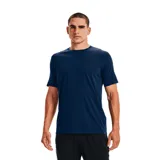 Remera deportiva Under Armour Sportstyle Lc Ss para hombre, en color azul marino, de manga corta y cuello redondo, con el logo de la marca estampado en el pecho.