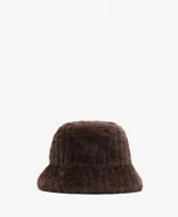 Gorro tipo bucket de efecto pelo color marrón, con forro interior de algodón.