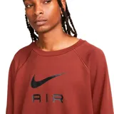 Buzo Nike Air de cuello redondo y manga larga, color negro con el logo de la marca y la palabra 'AIR' estampados en blanco en el centro del pecho.
