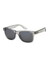 Lentes de sol Cat modelo Cts Blinding con armazón rectangular de acetato en color gris traslúcido y cristales polarizados oscuros. Presentan bisagras con resorte y logo metálico en las patillas.