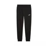 Pantalón de jogging negro de corte clásico con cintura elástica y logo de Puma estampado en blanco en la pierna izquierda.