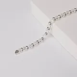 Pulsera de plata 925 con eslabones tipo rolo y cierre de mosquetón.