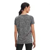Remera deportiva Under Armour de mujer, color gris jaspeado, de corte amplio y tejido UA Tech™ de secado rápido.