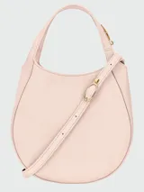 Cartera de mano Longchamp modelo Le Foulonné S, de diseño estructurado en tono beige claro con asas cortas.