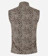 Blusa Cortelle sin mangas, confeccionada en viscolycra, con cuello alto y estampa animal print de leopardo.