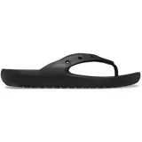 Ojotas Crocs Classic Flip de color negro, con tira de dedo del pie y plantilla de espuma Croslite™ con copa profunda para mayor comodidad.