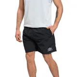 Short de baño Umbro color azul marino, de secado rápido, con cintura elástica y logo bordado en la pierna izquierda.