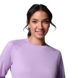 Remera de manga larga con tecnología de protección solar y absorción de humedad, confeccionada en tejido técnico transpirable de secado rápido. Presenta cuello redondo y mangas tipo raglán.