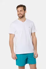 Short de baño negro liso, con cintura elástica y cordón regulable, dos bolsillos laterales y suspensor de malla fina.