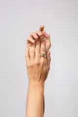 Anillo de plata 925 con apliques de dublé de oro.