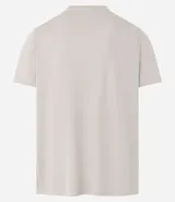 Remera deportiva de hombre, color gris claro, con cuello redondo y manga corta. Presenta un sutil efecto degradado o panel de color más claro en la zona del pecho.