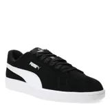 Championes urbanos Puma modelo Smash 3.0, confeccionados en gamuza negra con la clásica franja lateral Formstrip en color blanco. Presentan cierre con cordones, logo de la marca en el lateral y lengüeta, y suela de goma blanca.