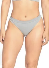 Bombacha colaless de textura acanalada (rib), color gris.