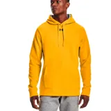 Canguro Under Armour de hombre color amarillo, con capucha forrada en gris y logo estampado en el pecho.