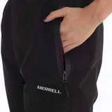 Pantalón impermeable Merrell negro, de corte recto y calce holgado. Cuenta con cintura elástica, bolsillos laterales con cierre y ajuste en los tobillos con cierre y broche.