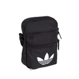 Morral Adidas Adicolor Fb color negro, con logo blanco de trébol en el frente. Cuenta con un compartimento principal con cierre y un bolsillo frontal con cierre.
