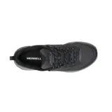 Zapatillas de trekking Merrell Speed Strike 2 para hombre, color negro con entresuela gris, confeccionadas en material sintético y malla transpirable.