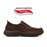 Zapato casual Skechers Hands Free Slip-ins Arch Fit: Motley - Milo, color marrón. Diseñado con Heel Pillow, Relaxed Fit y plantilla acolchada Skechers Air-Cooled Memory Foam.