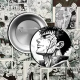 Pin metálico con la imagen de Guts, personaje del manga Berserk.