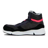 Championes de caña alta Diadora Pro L modelo Woman Athena Mid S3l Fo Sr Esd, de color gris oscuro y negro con detalles en fucsia y suela blanca.