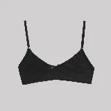 Soutien tipo bralette negro con escote en U y breteles finos regulables.