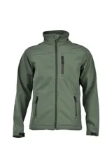 Campera de neopreno azul con cuello alto, cierre frontal completo y bolsillos laterales con cierre. Presenta un bolsillo adicional en el pecho y puños ajustables con velcro.