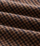 Pantalón de pijama de franela de algodón con diseño de micropurpura y cuadros, cintura elástica con cordón ajustable y corte recto.