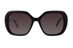 Lentes de sol Azzaro con armazón de acetato negro de forma cuadrada y lentes polarizados en tono degradado.