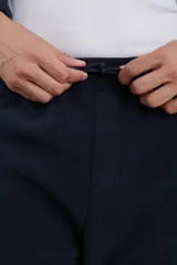 Pantalón de jogging azul marino de micropolar, con cintura elástica y puños ajustados.