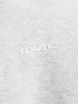 Buzo canguro gris con capucha, de manga larga y corte regular. Tiene el logo de la marca bordado en el pecho.