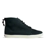 Botas Reef de caña alta color negro, con cordones y suela blanca.