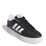 Championes Adidas Break Start Bold de mujer, color negro con las clásicas tres tiras laterales en blanco y suela plataforma blanca.