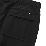 Short cargo negro con cintura elástica y cinturón incorporado con hebilla plástica.
