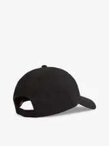Gorra de béisbol negra de seis paneles en sarga de algodón, con logo lineal bordado de Tommy Jeans en el frente y cierre ajustable.
